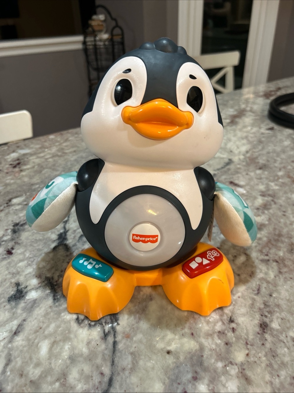 Fisher-Price Linkamals Penguin Interactive Plush Toy with Lights Sounds -EUC